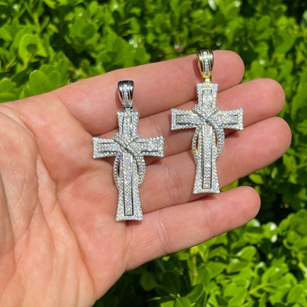 Iced Out Moissanite Diamond Unique Cross Hip Hop Pendant