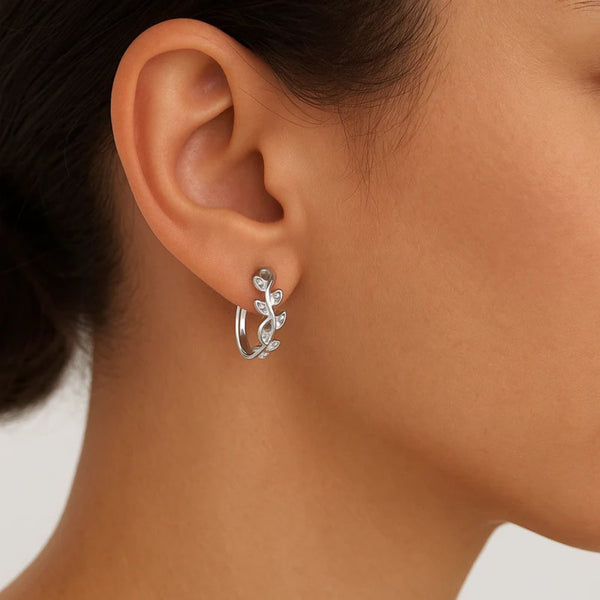 Round Cut Moissanite Classic Hoop Earrings