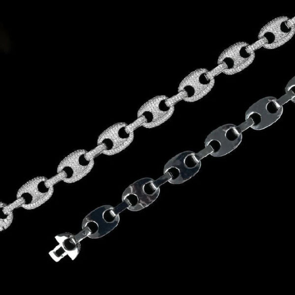 Fully Iced Out Moissanite Pig Nose Hip Hop Chain