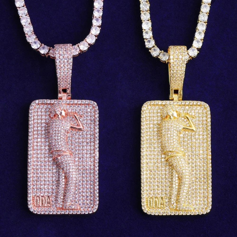 Round Cut Lab Grown Diamond Hip Hop Pendant For Men