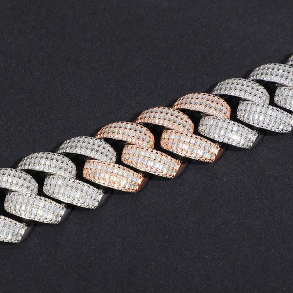 Men's Wear Baguette & Round Cut Lab Grown Diamond Miami Cuban Chain