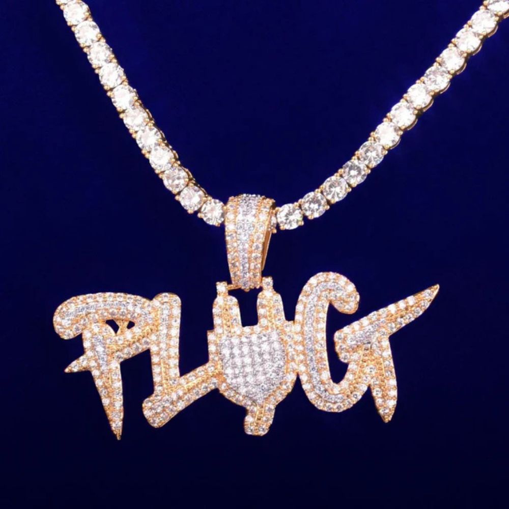 Flooded Iced Out Round Cut Lab Grown Diamond Pendant