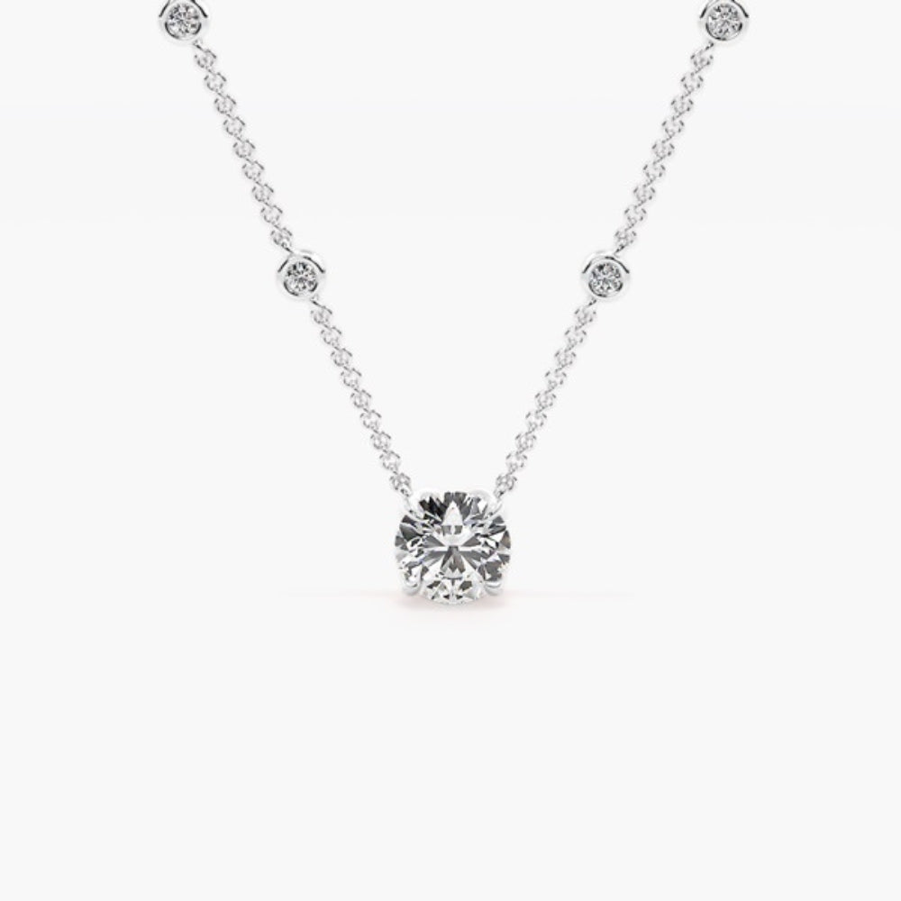 VVS1 Moissanite Round Brilliant Cut Pendant