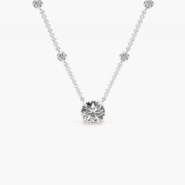 VVS1 Moissanite Round Brilliant Cut Pendant