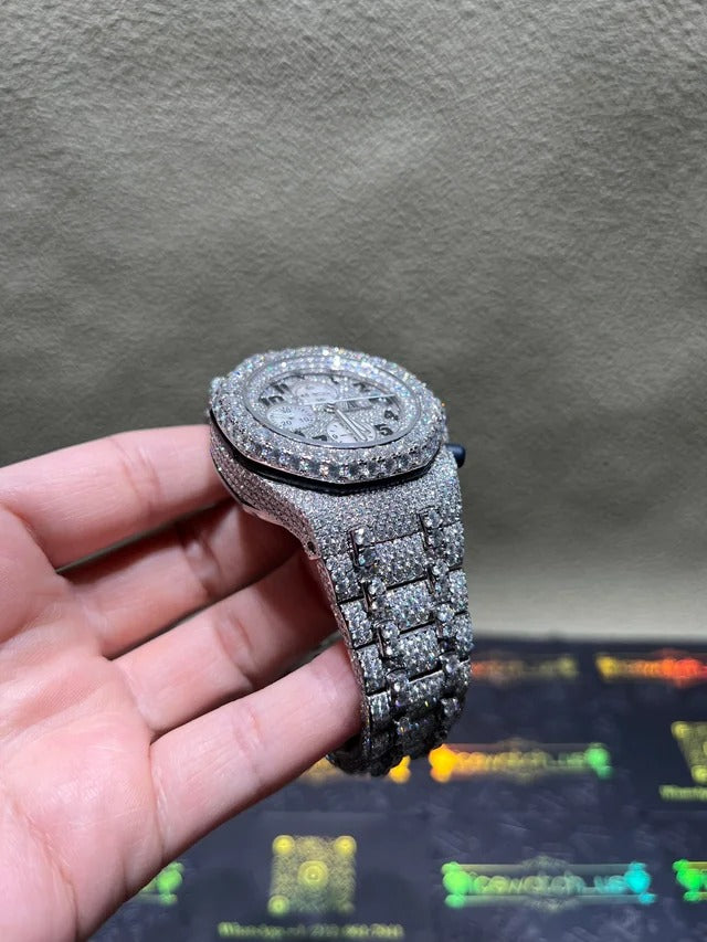 Fully Iced Out AP Luxury Hip Hop Diamond Watch for Men's