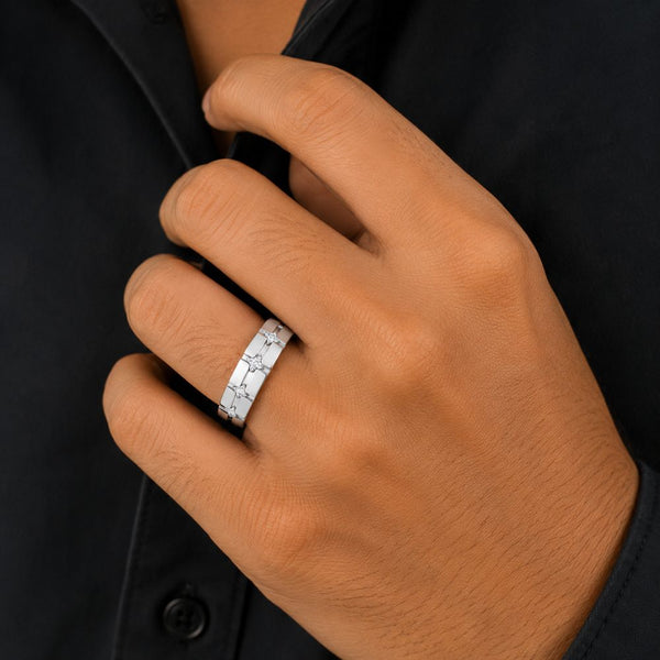 Princess Cut Lab Grown Diamond Bezel Set Wedding Band