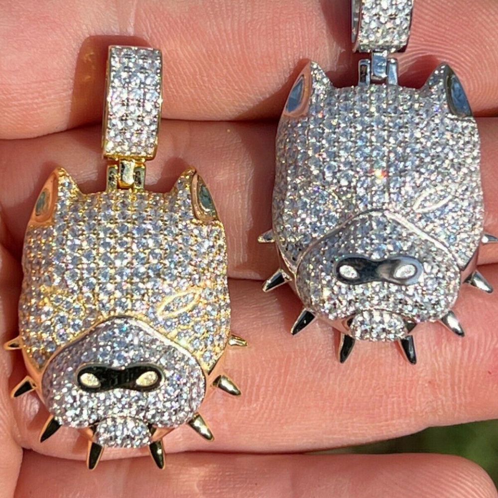 Moissanite Diamond Iced Out Pitbull Luxury Hip Hop Pendant