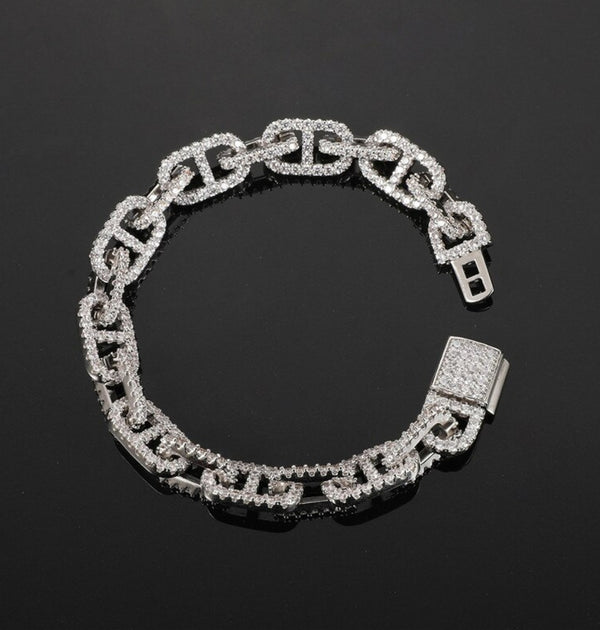 Round Cut Moissanite Cuban Link Hip Hop Bracelet