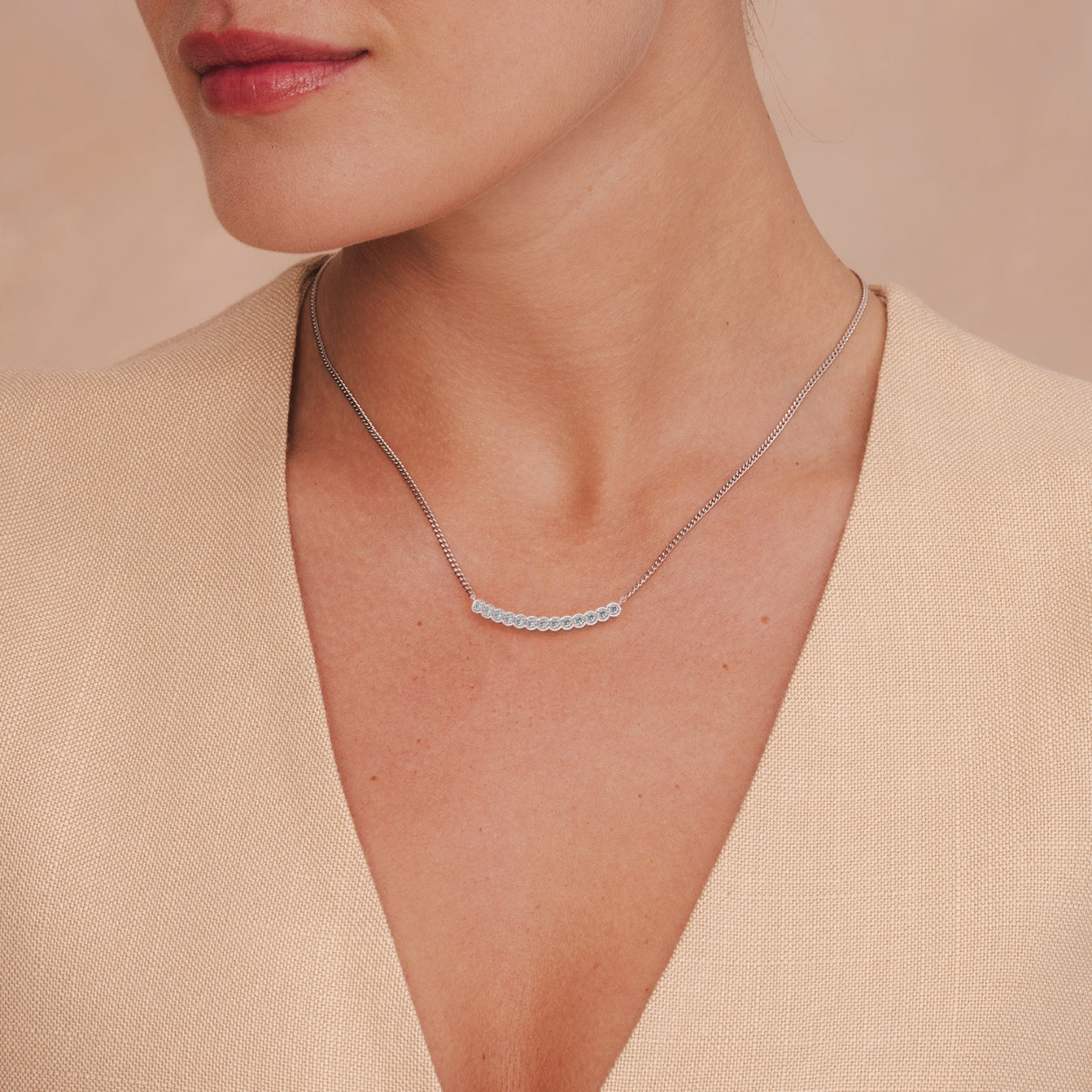 VVS1 Moissanite Round Cut Bezel Set Pendant