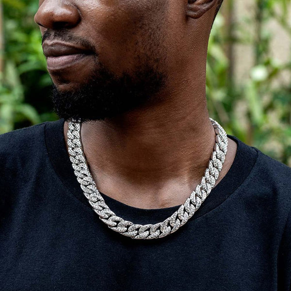 Round Cut Moissanite Iced Out 20 MM Hip Hop Chain