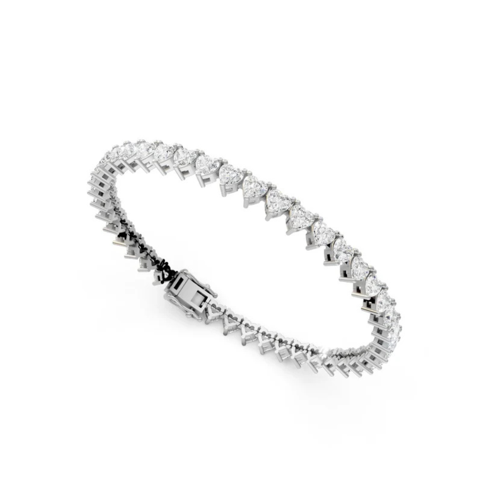 Heart Cut Moissanite Women's Tennis Bracelet