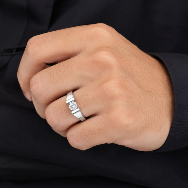 Lab Grown Diamond Round Cut Tension Set Engagement Ring