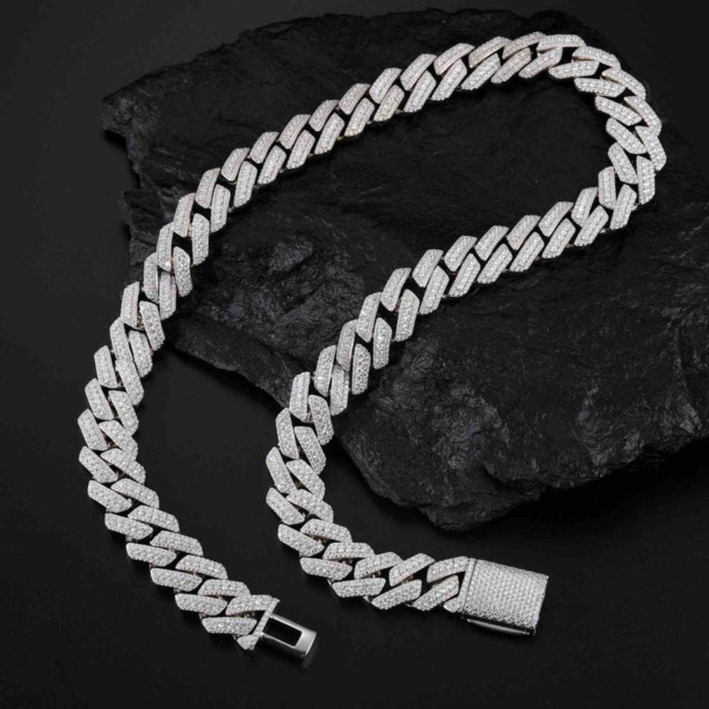Lab Grown Diamond Round Cut Cuban Link Chain For Men
