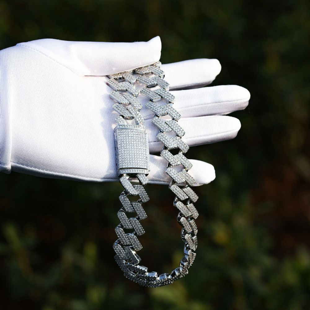 Lab Grown Diamond Round Cut Iced Out Cuban Chain For Men