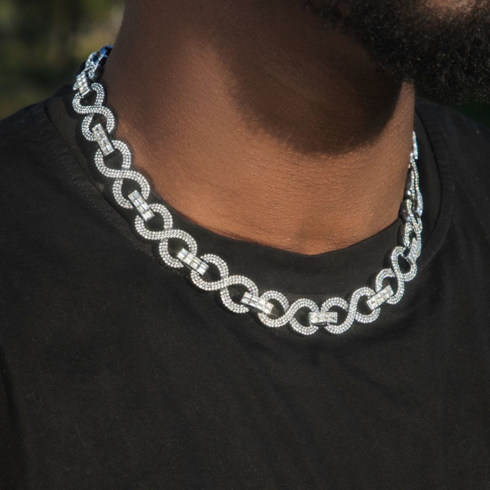 Moissanite Iced Out Infinity Link Hip Hop Chain