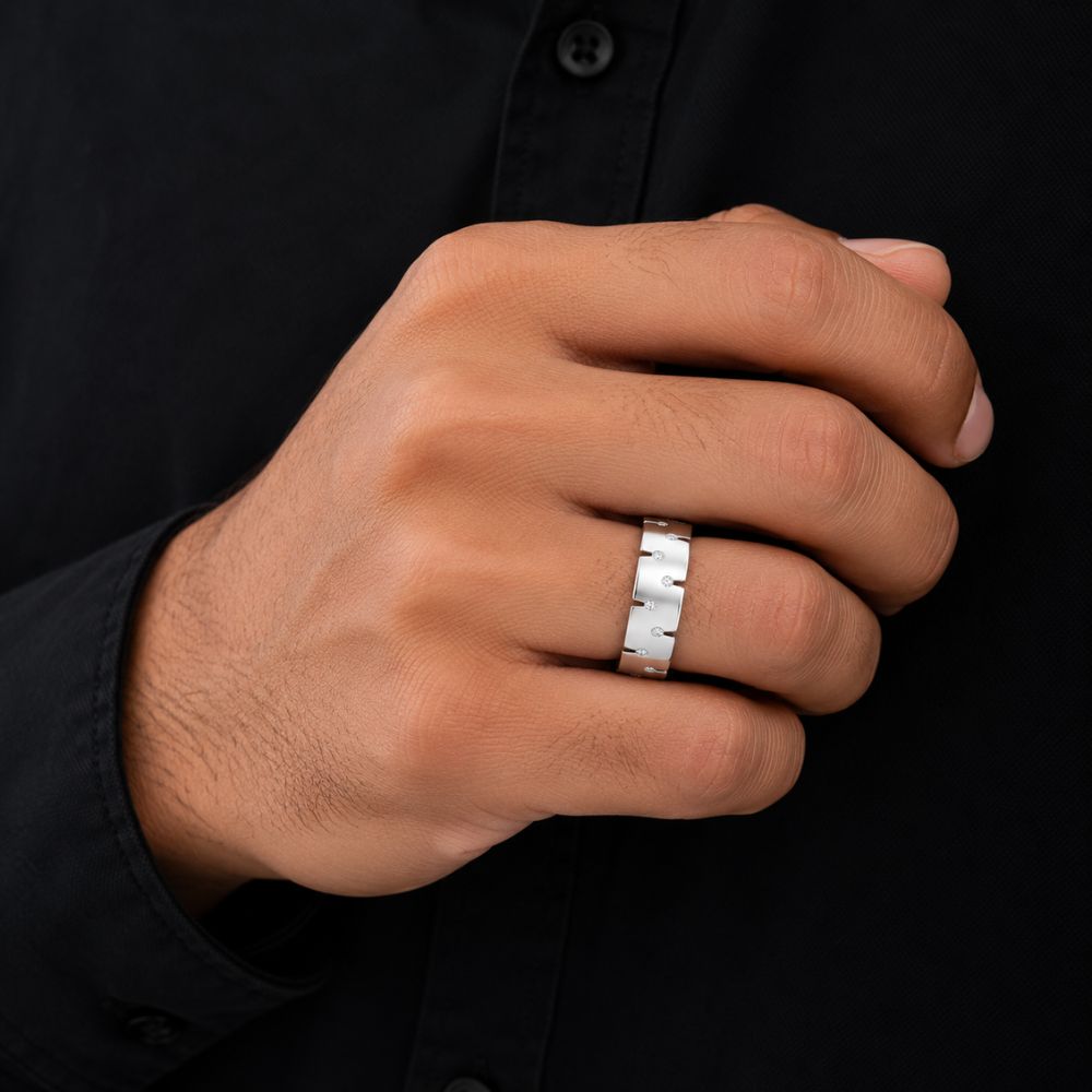 Lab Grown Diamond Round Cut Wedding Band For Men