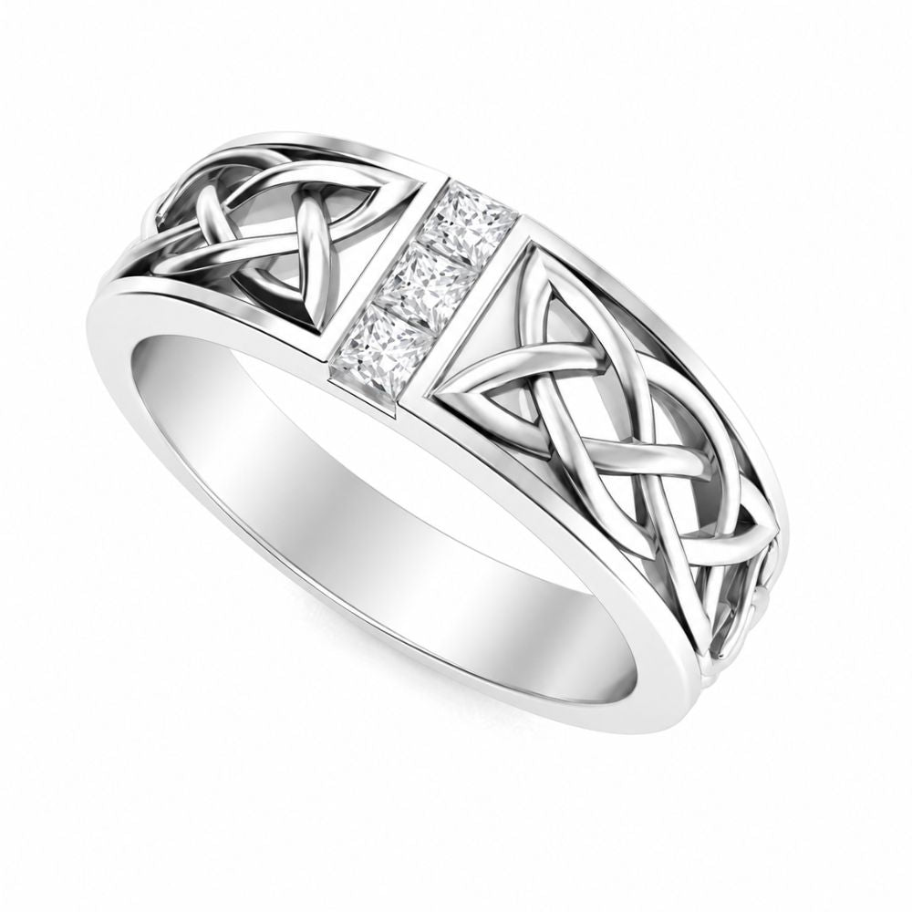 Princess Cut Channel Set Lab Grown Diamond Wedding Band