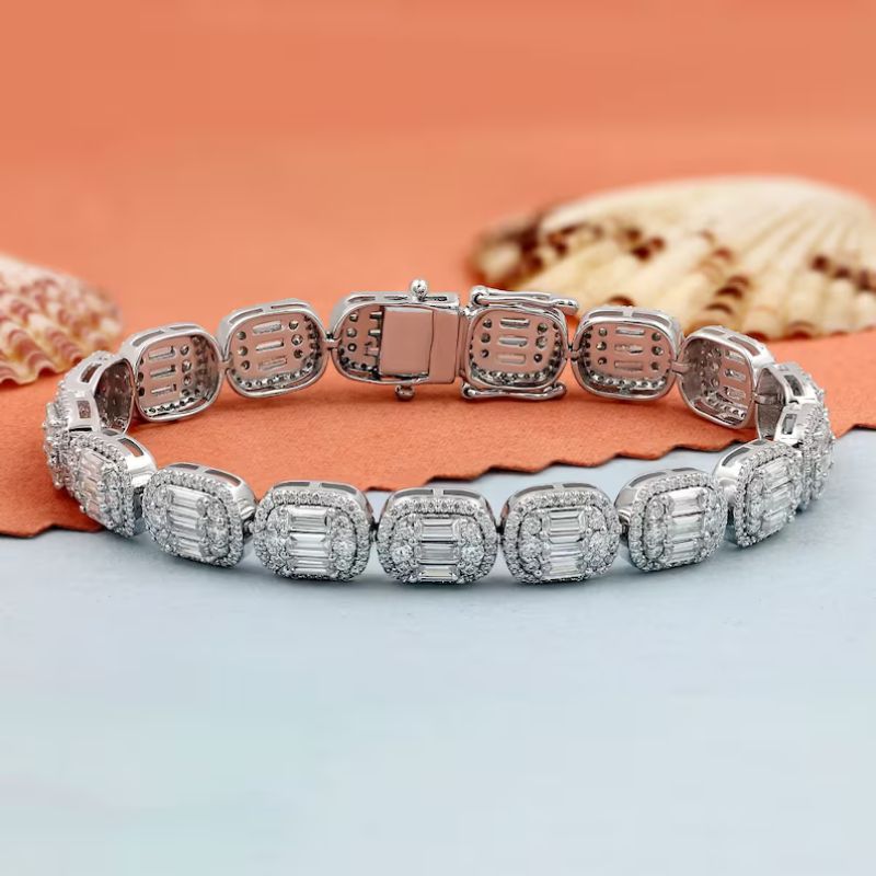 Baguette Cut Moissanite Diamond Iced Out Bracelet