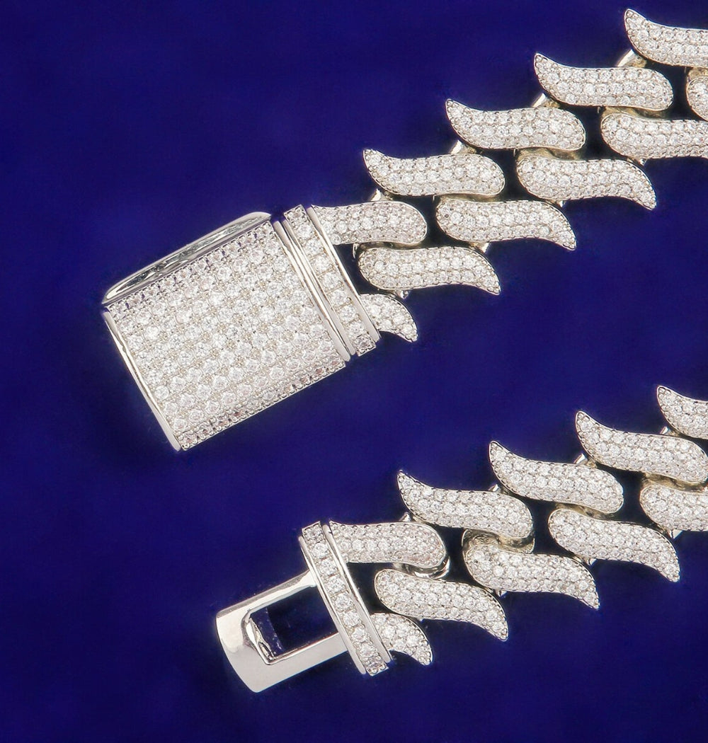 Round Cut Moissanite Iced Out Link Hip Hop Bracelet