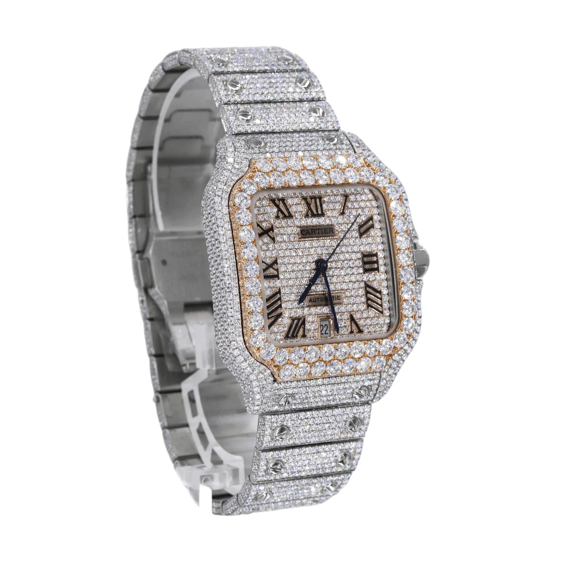 Cartier Automatic Movement Dual Tone Luxury Watch Gift For Him