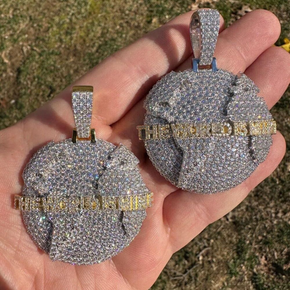 Iced Out Moissanite The World Is Mine Hip Hop Pendant