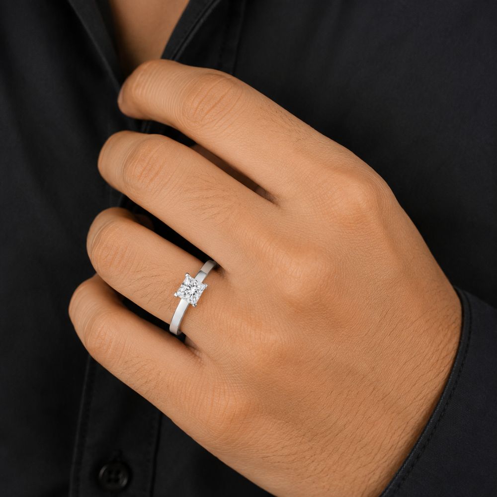 Princess Cut Lab Grown Diamond Solitaire Engagement Ring