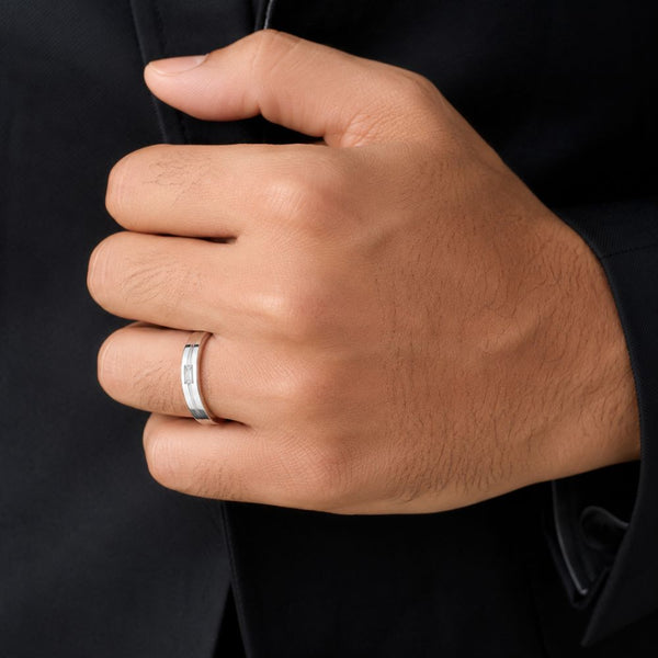 Baguette Cut Lab Grown Diamond Flush Set Wedding Band