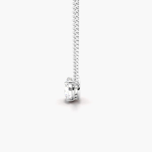 Colorless Moissanite Round Cut Basket Prong Solitaire Pendant