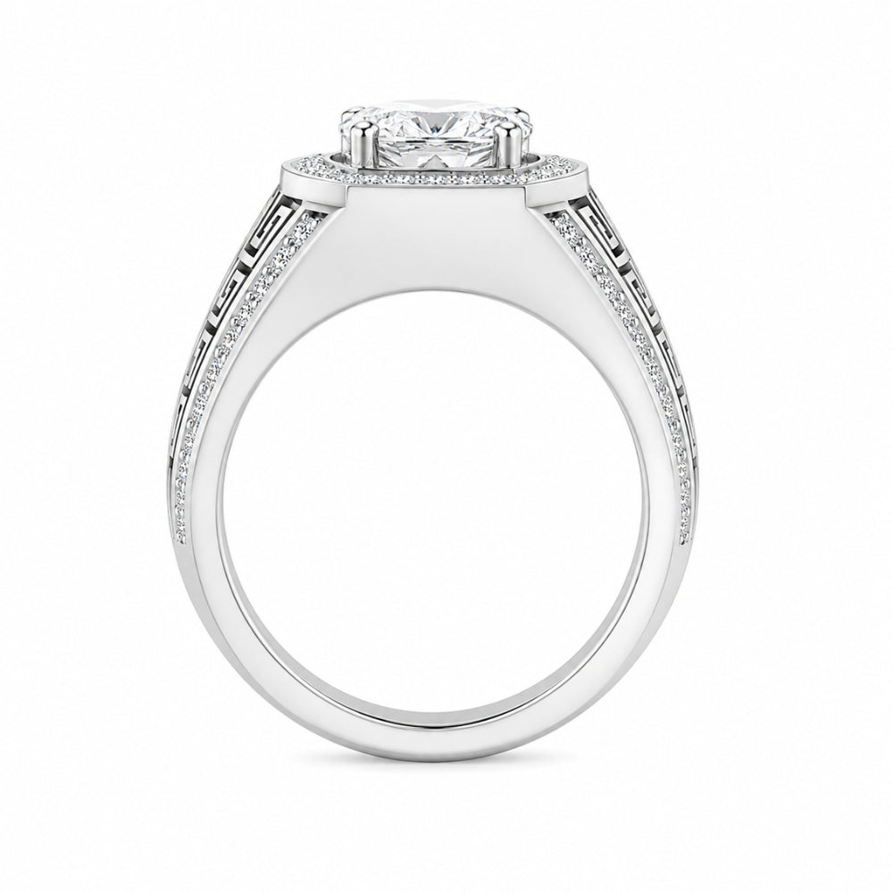 Round Cut Lab Grown Diamond Halo Style Promise Ring