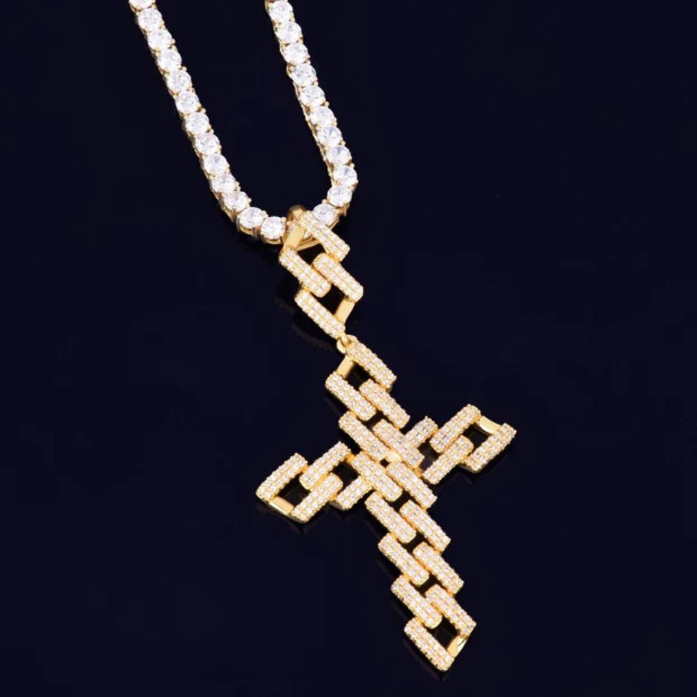 Lab Grown Diamond Round Cut Cross Hip Hop Pendant