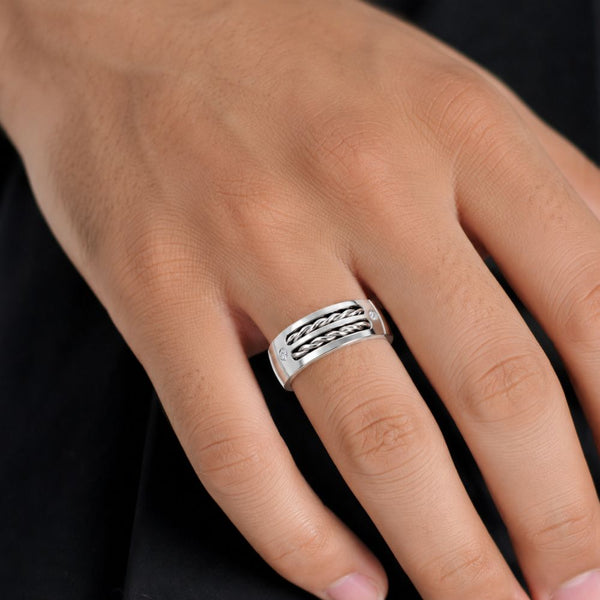 Round Cut Lab Grown Diamond Flush Set Wedding Band For Men