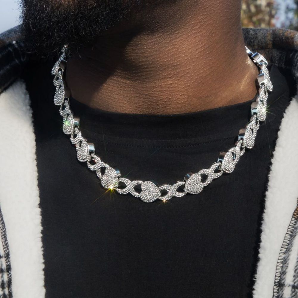 Heart Infinity Link Iced Out Moissanite Hip Hop Chain