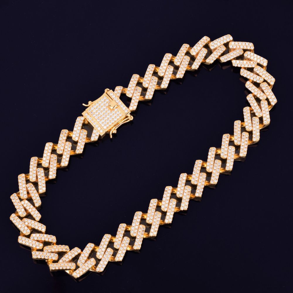 Round Cut Lab Grown Diamond Miami Link Chain For Men
