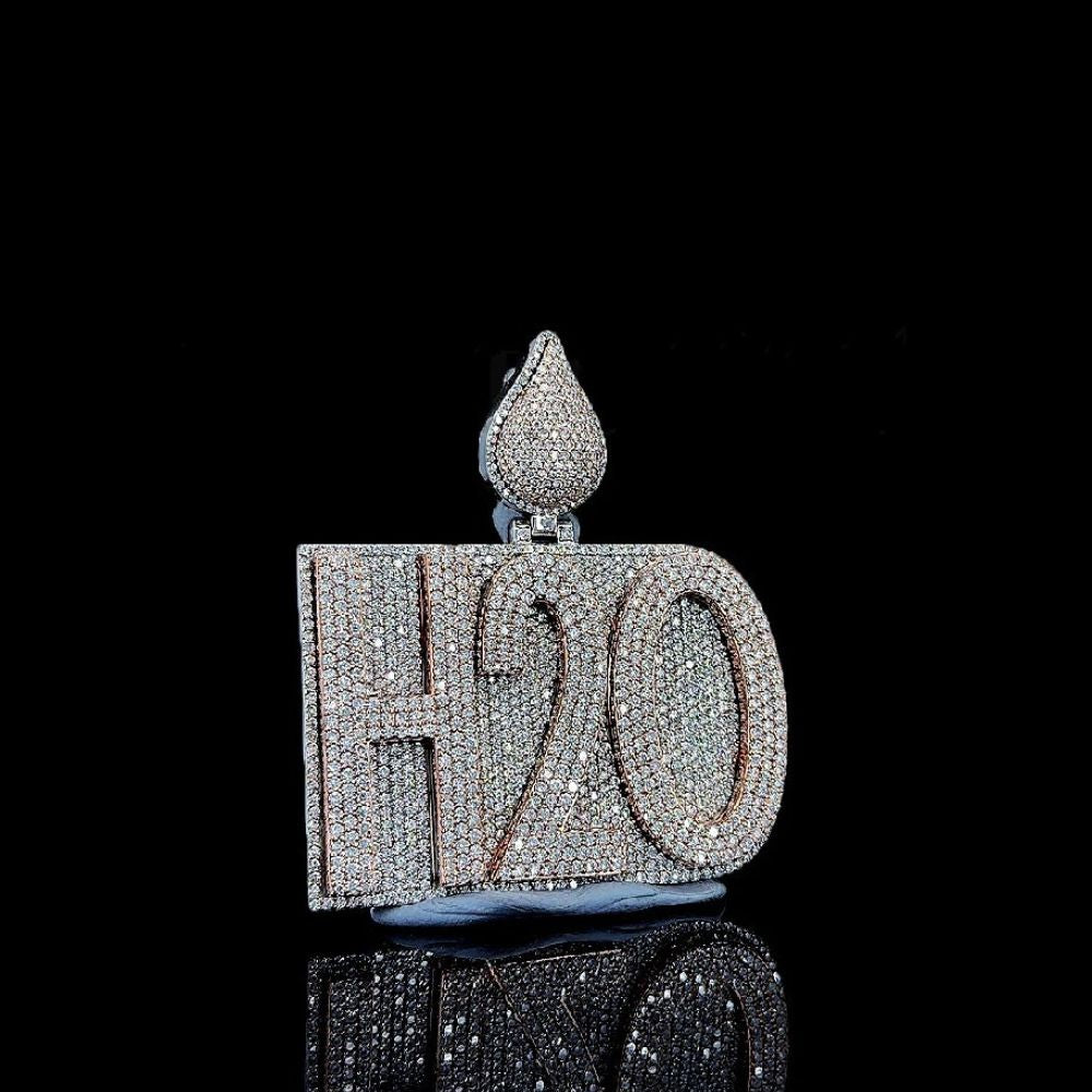 H2O Iced Out Moissanite Diamond Hip Hop Pendant