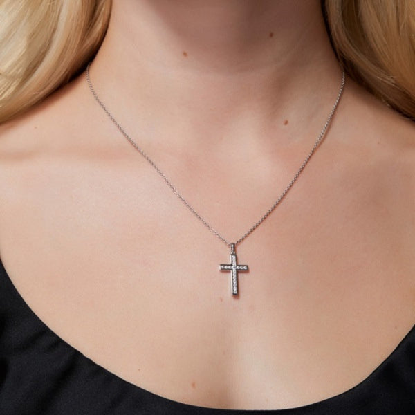 Round Cut Moissanite Criss Cross Channel Set Pendant