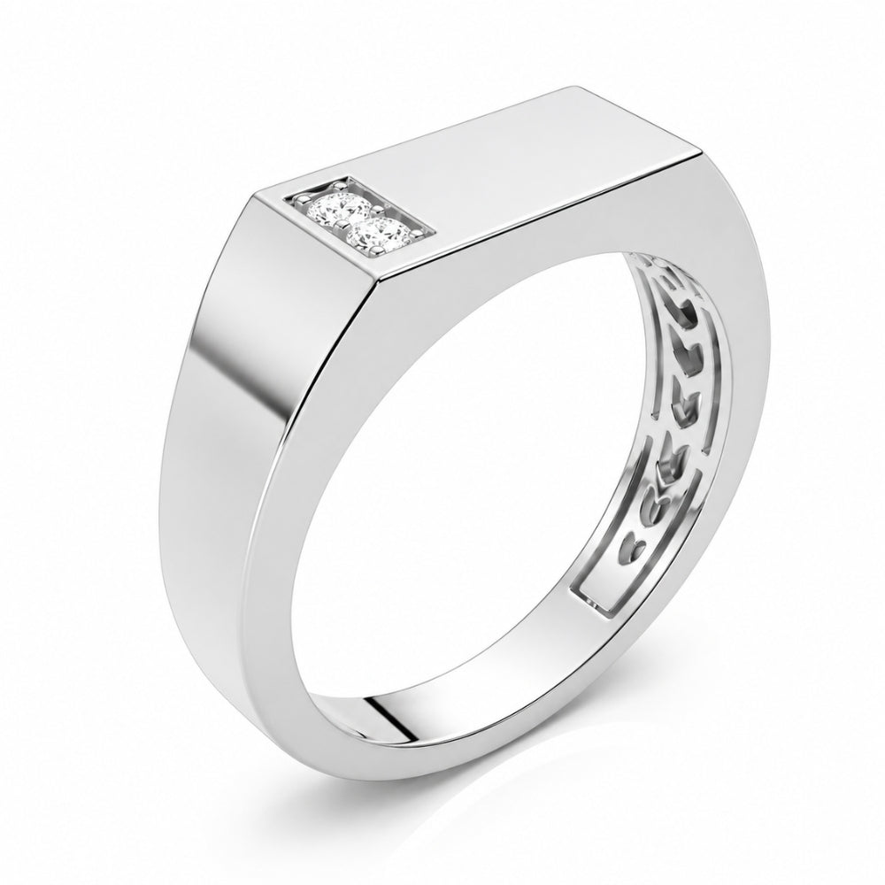 Lab Grown Diamond Round Cut Pave Set Engagement Ring For Men