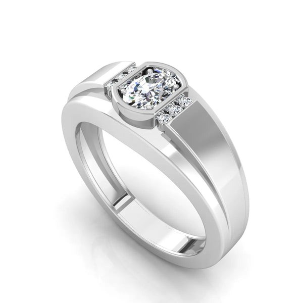 Oval Cut Lab Grown Diamond Channel Set Engagement Ring