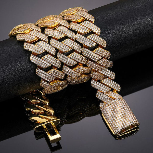 Lab Grown Diamond Round Cut Miami Cuban Link Chain
