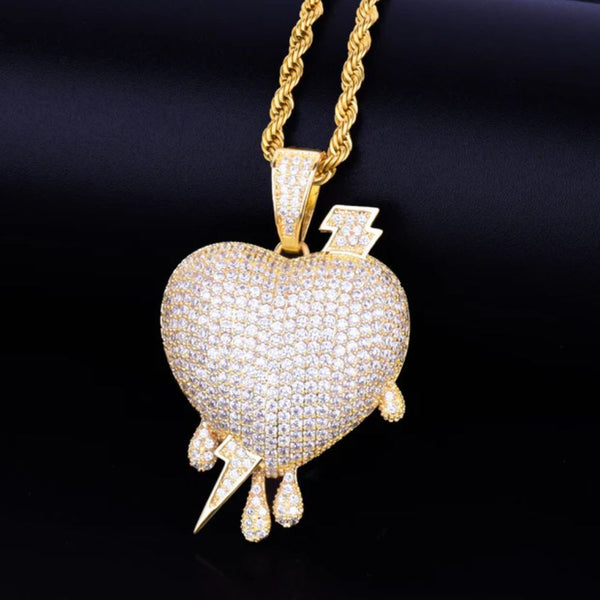 Lab Grown Diamond Round Cut Iced Out Hip Hop Pendant