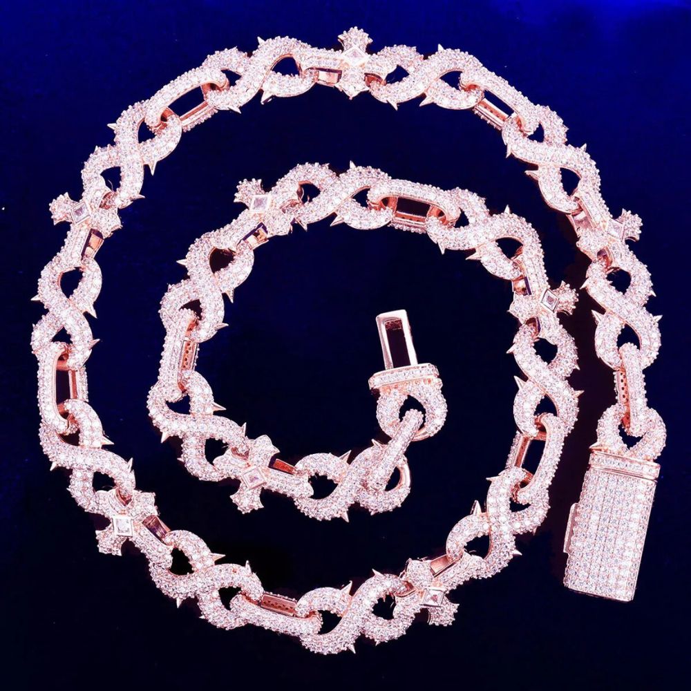Lab Grown Diamond Round Cut Cross Infinity Link Chain