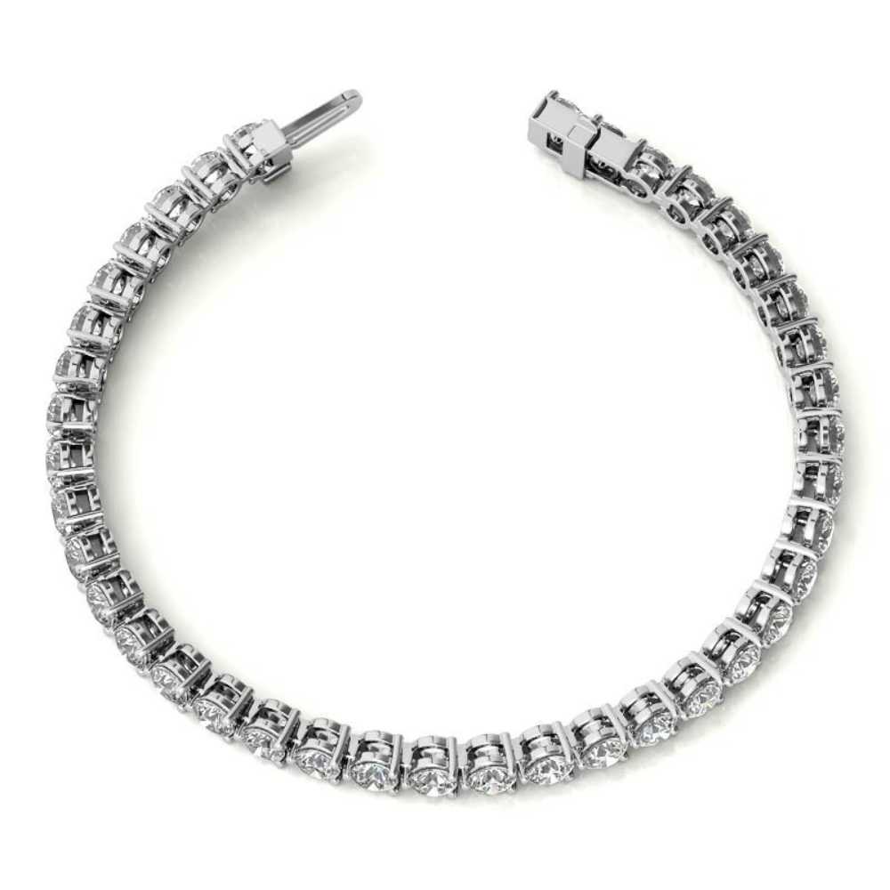 Colorless Moissanite Round Cut Tennis Bracelet