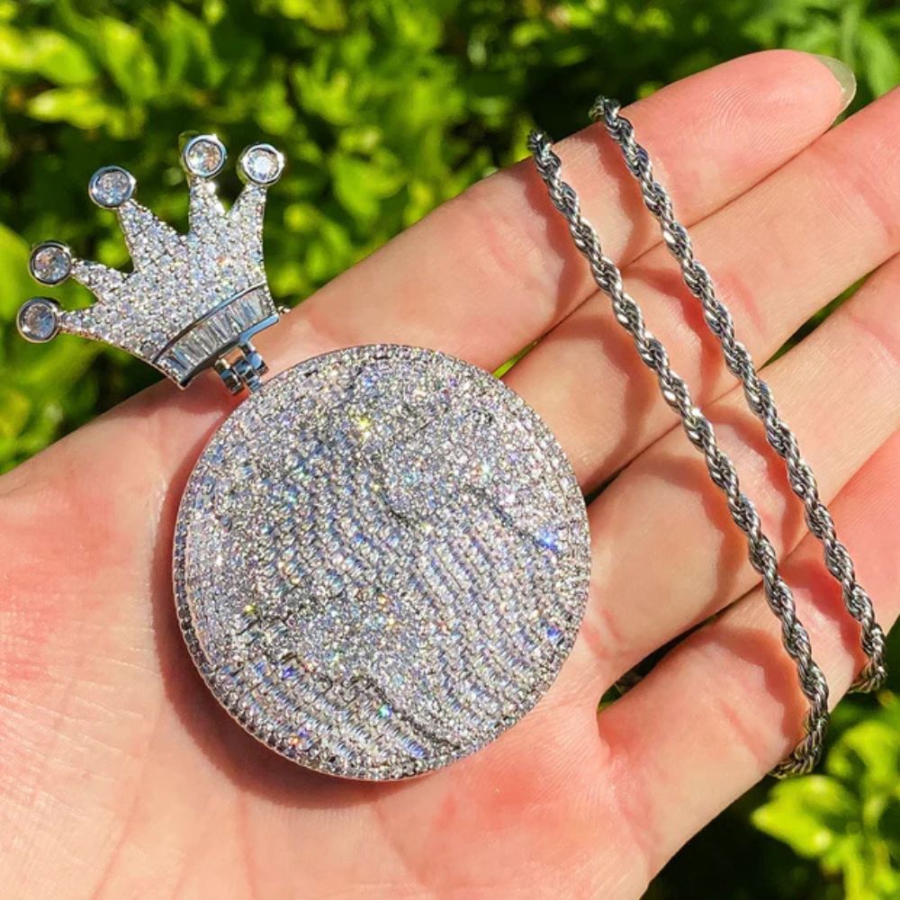 Lab Grown Diamond Round Cut Iced Out Hip Hp Pendant