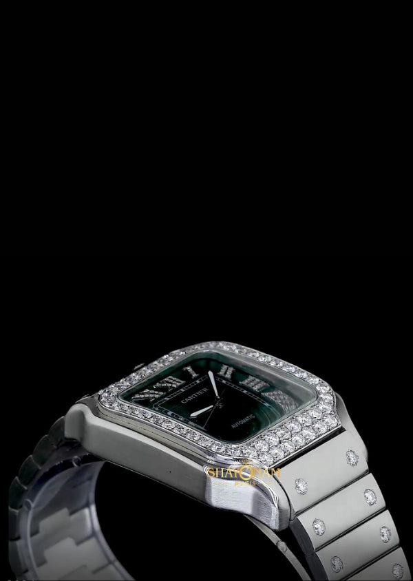 Green Dial Moissanite Diamond Automatic Luxury Watch