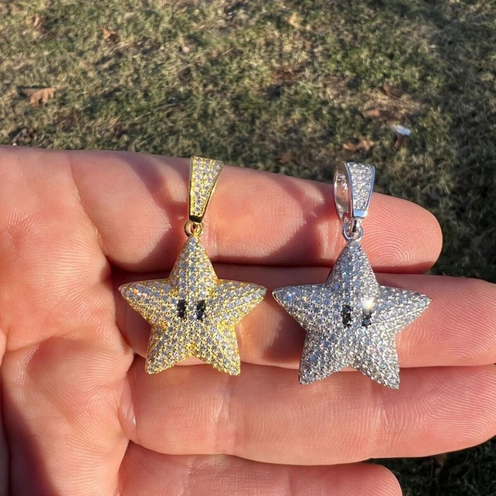 Iced Out Moissanite Diamond Starfish Hip Hop Pendant