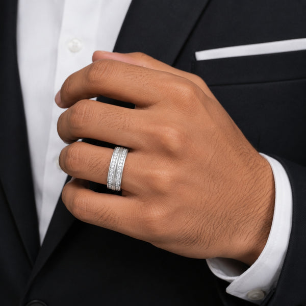 Lab Grown Diamond Round Cut Classic Pave Set Wedding Band