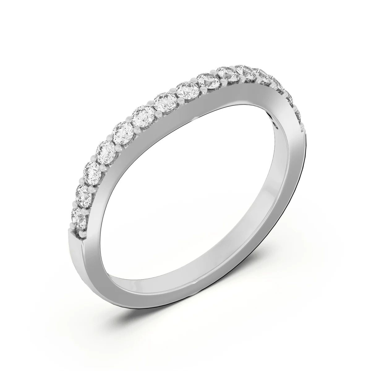 Moissanite Round Cut Curved Matching Wedding Band