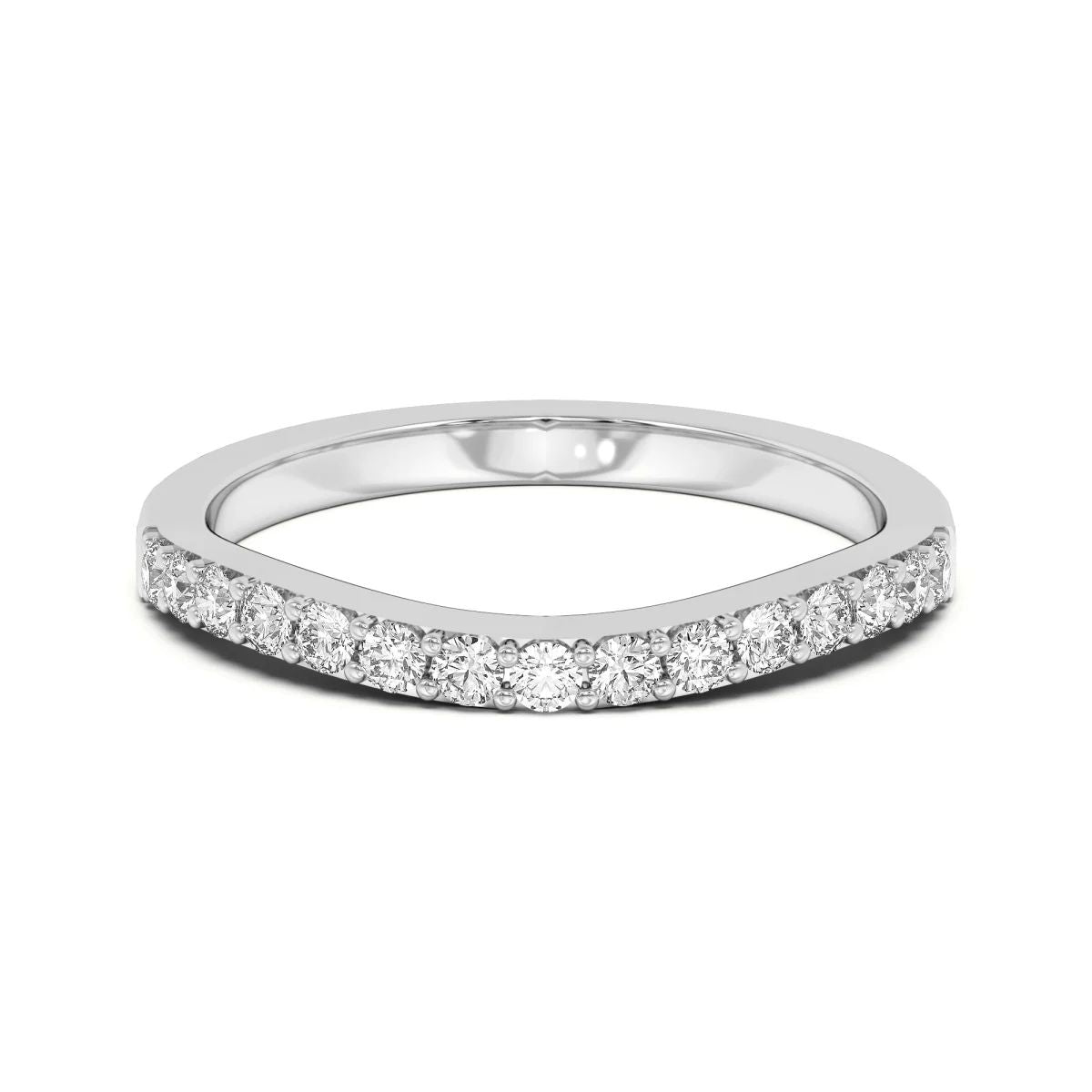 Moissanite Round Cut Curved Matching Wedding Band