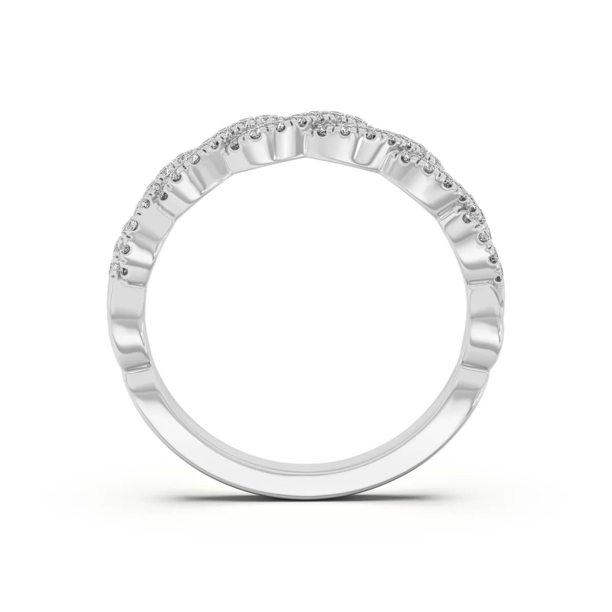 Round Cut Twisted Matching Wedding Band for Women