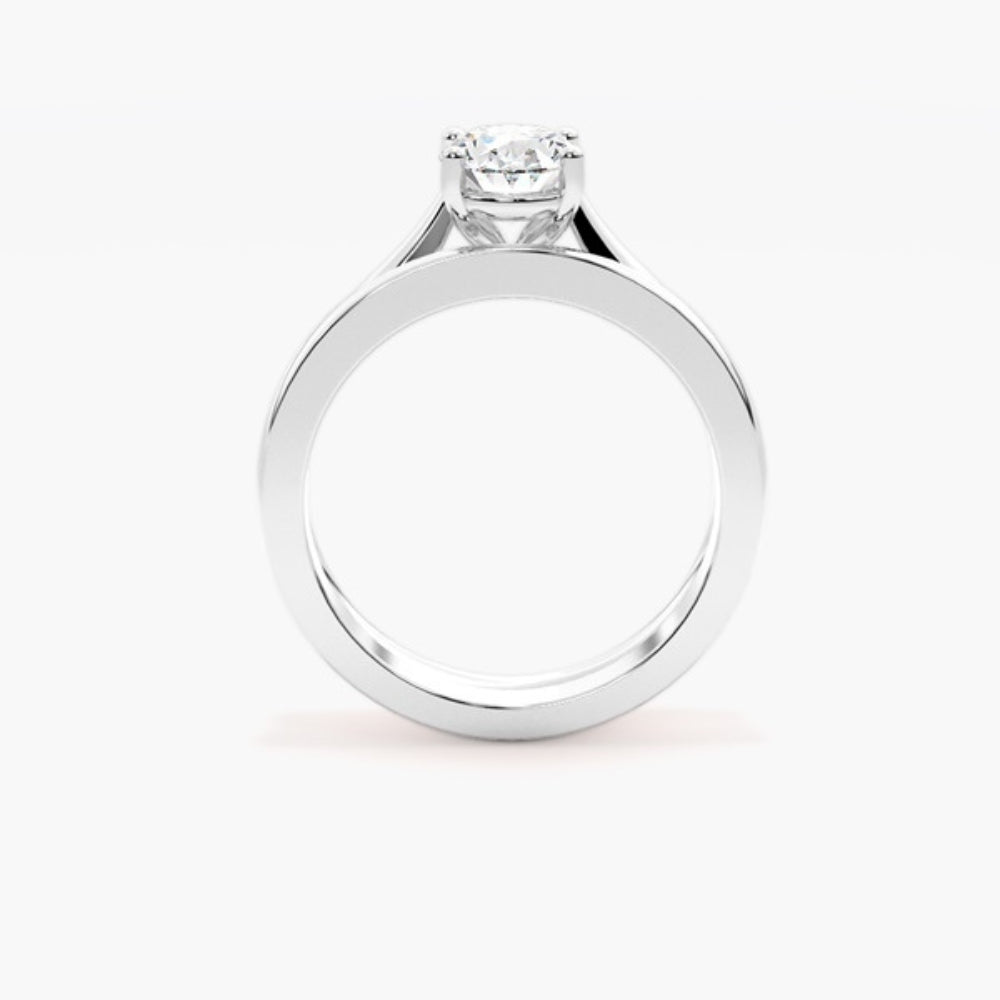 Oval Cut Moissanite Solitaire Bridal Ring Set