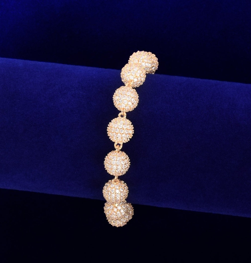 Round Brilliant Cut Moissanite Men's Hip Hop Bracelet